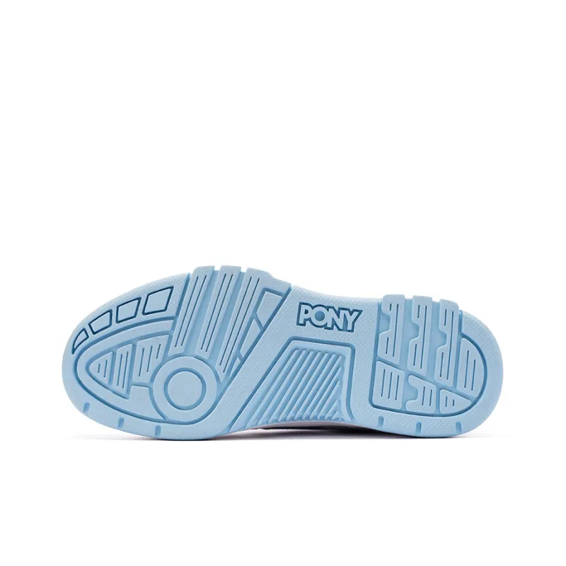PONY Reverse Low Top Skateboard Shoes Unisex White Blue-4
