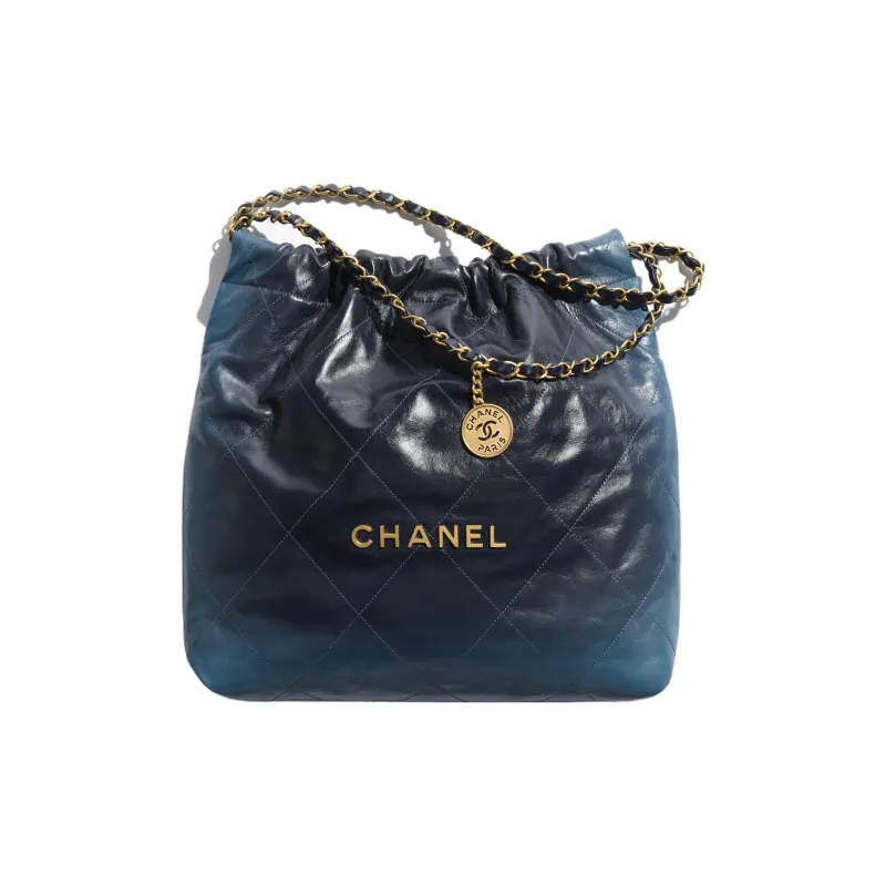 CHANEL 22Bag Bright Calfskin Bucket Bag, Shoulder Bag, Crossbody Bag Mini Women's Gradient Blue-1