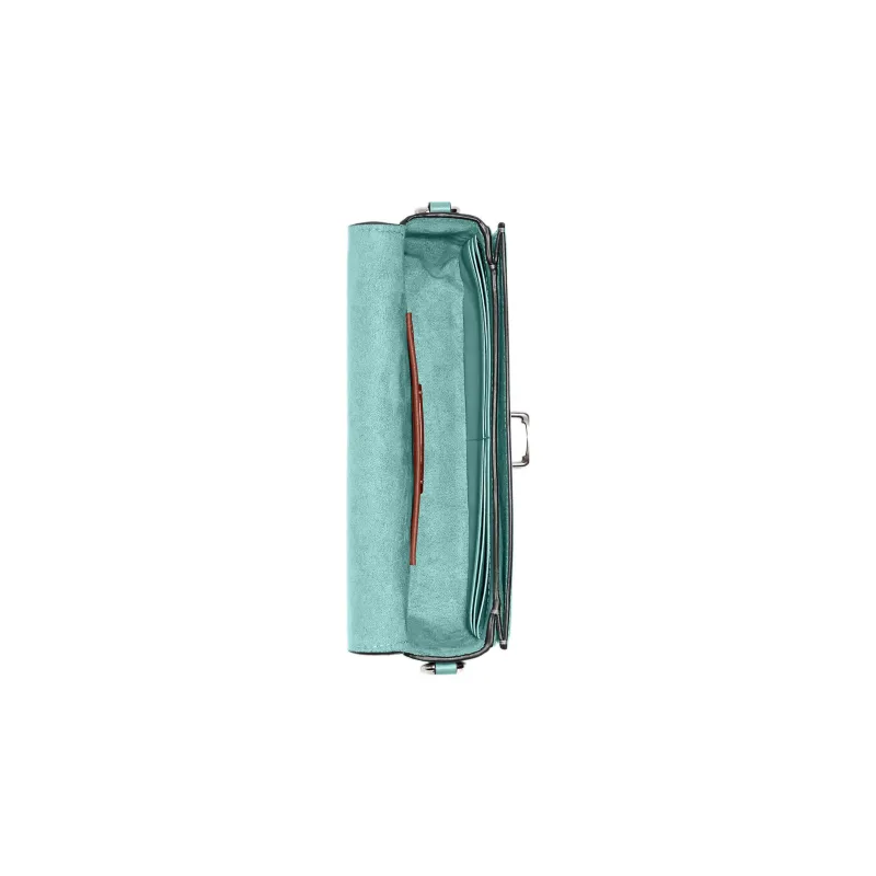 COACH Cow Leather Baguette Bag Handbag, Shoulder Bag Women's Light Blue-3