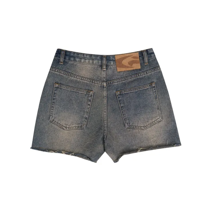 GMETRYART Denim Shorts Unisex Vintage Blue-1