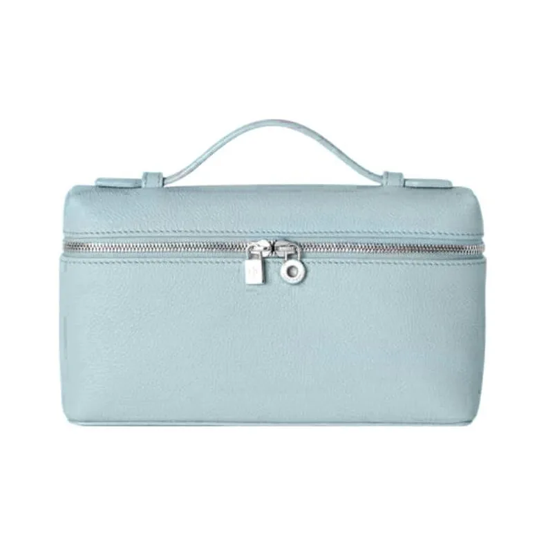 Loro Piana ExtraPocket Leather Small Square Makeup Bag Handbags Shoulder Bags Women's Sky Blue-0