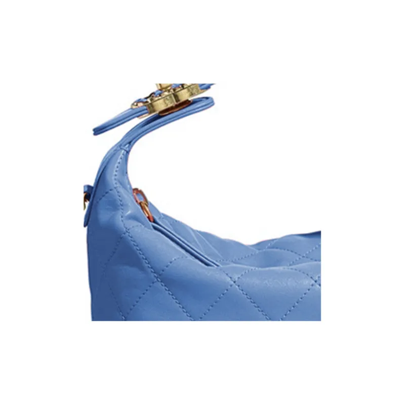 CHANEL Gabrielle Embossed Lambskin Shoulder Bag, Crossbody Bag, Handbag Women's Blue-1