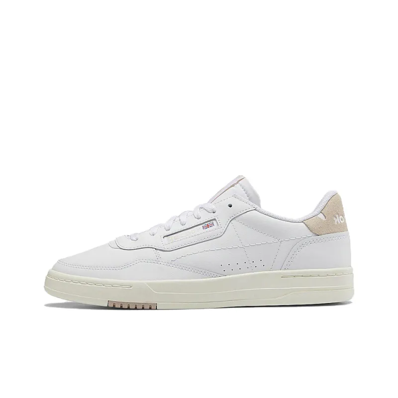 Reebok Court Peak Anti Slip Wear Resistant Low Top Skateboard Shoes Unisex White Beige-0