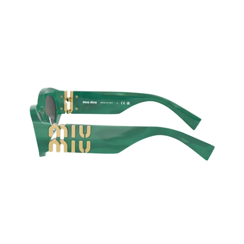 MIU MIU Irregular Shape Sunglasses Women's Green-2