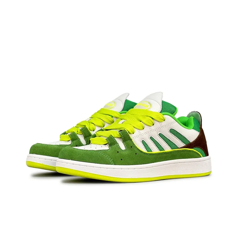 LuzaoT SUPER DRAG Puffy Shoes Stylish Skateboarding Shoes Unisex Esports Green-2