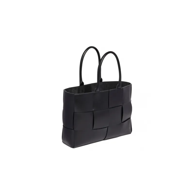 Bottega Veneta Leather One Shoulder Handbags Medium Size Men's Black-1