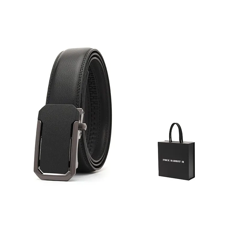 FREE RABBITⅡ Business Belt Matte Automatic Buckle Cow Leather Leather Belts Men's Width  3.5cm-4