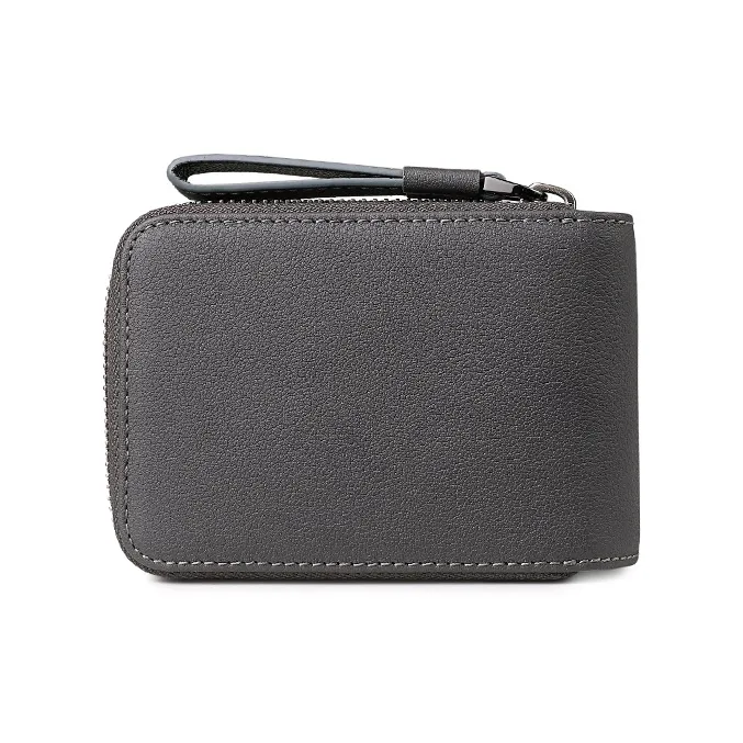 Jeep Top Grain Cow Leather Genuine Leather Leather Clip Wallet Card Holder Regular Men's Gray-2