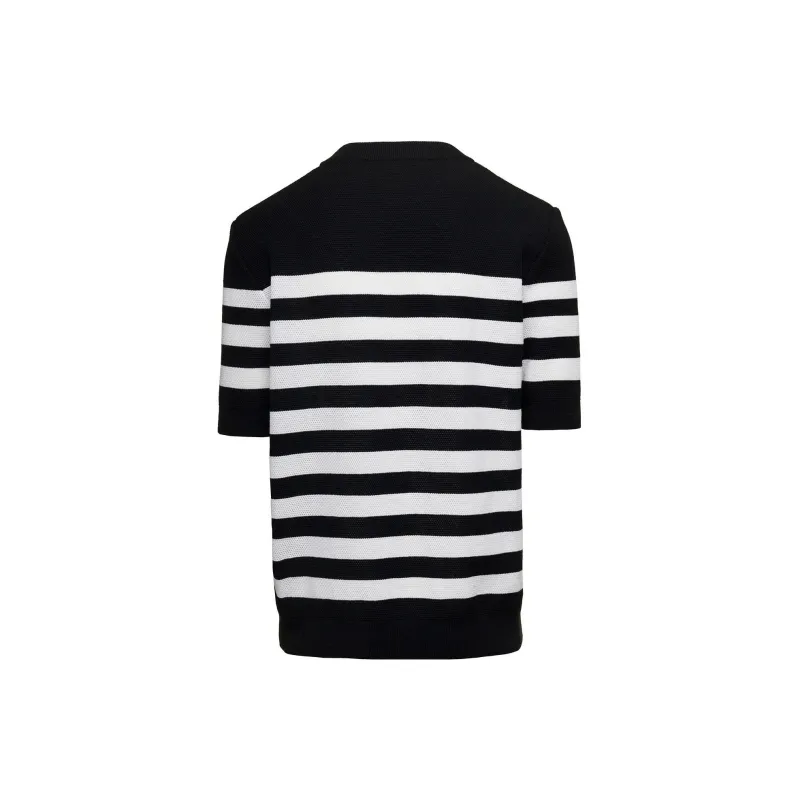 BALMAIN Pb Striped Knit T-Shirt-1