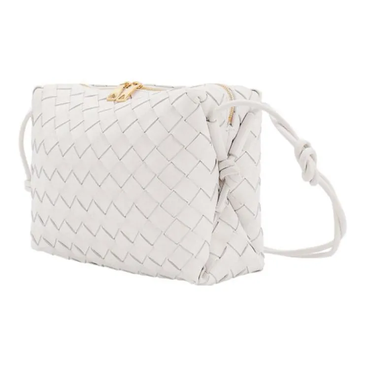 Bottega Veneta LOOP Leather Camera Bag Storage Bag Handheld Shoulder Bag Small Size Women's White-4