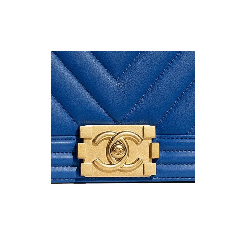 CHANEL Leboy Calfskin Crossbody Bag, Shoulder Bag Women's Dark Blue-3