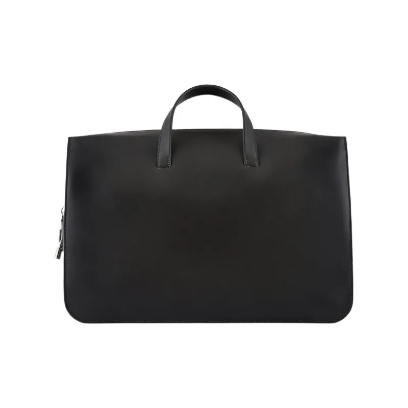 GIORGIO ARMANI Cow Leather Luggage Bag Handbags Men's Black-2