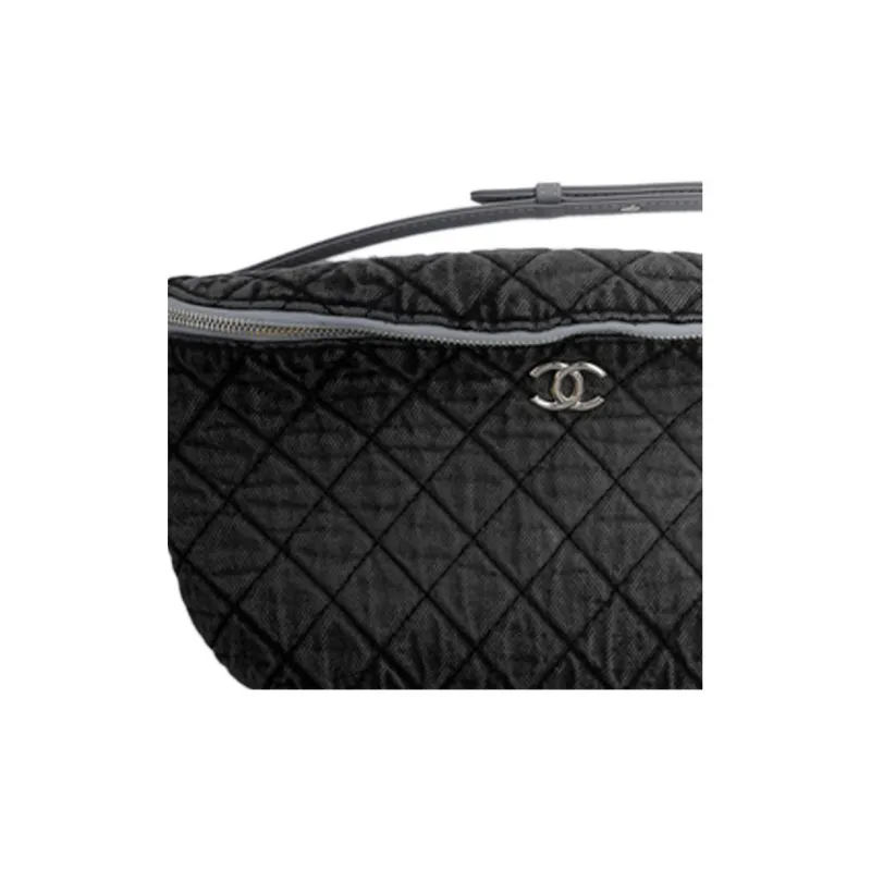 CHANEL Denim Fanny Pack Women's Dark Gray-2