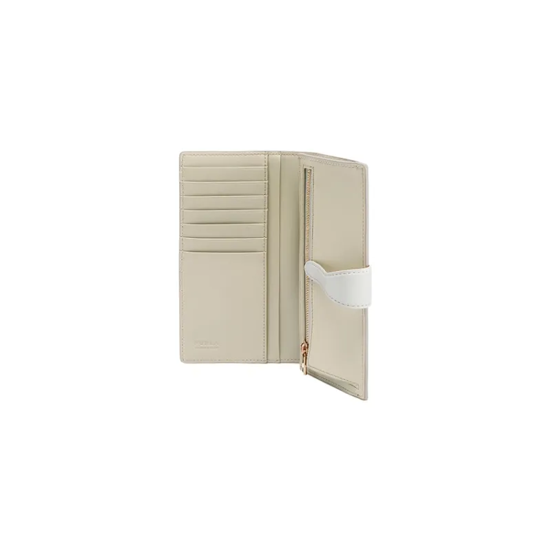 Furla Sofia Collection Grain Texture Leather Wallet Women's Soft White-2