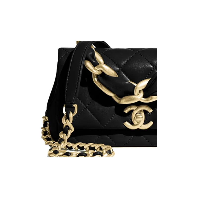 CHANEL 19Bag Lambskin Handbag, Shoulder Bag, Crossbody Bag Women's Black-1