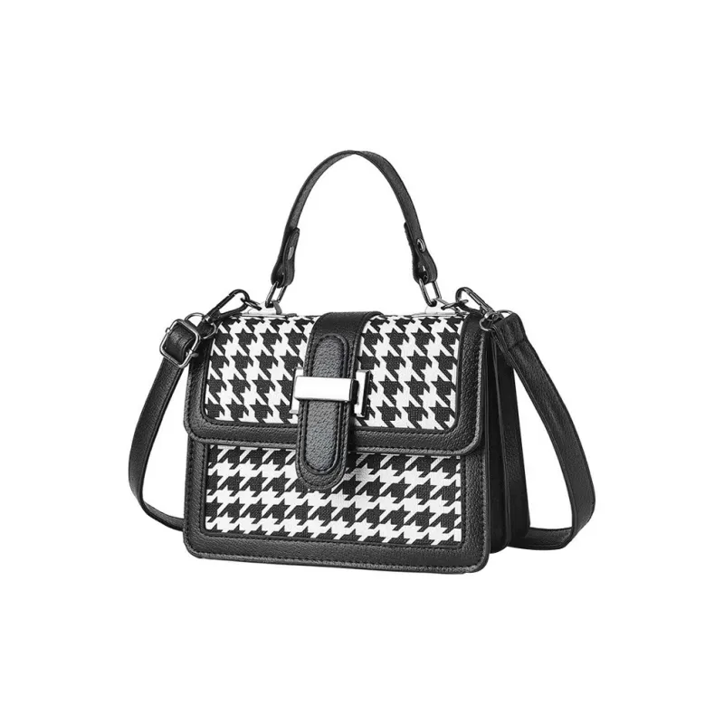 SURELAPTOP PU Small Square Bag, Crossbody Bag Small Size Women's Checkerboard/Houndstooth/Diamond/Print-7