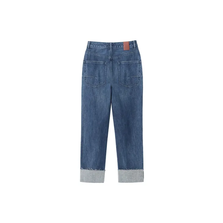 OVV Jeans Women's Navy Blue Solid Color 06-1