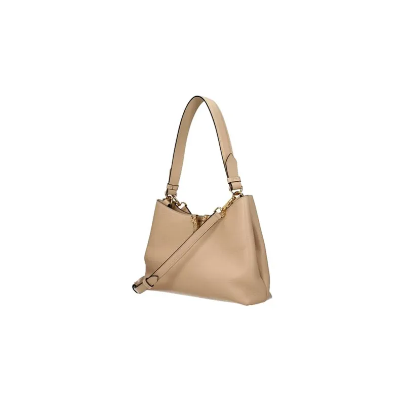 VERSACE Leather Portable Crossbody Bag Shoulder Bag Women's Light Brown-1