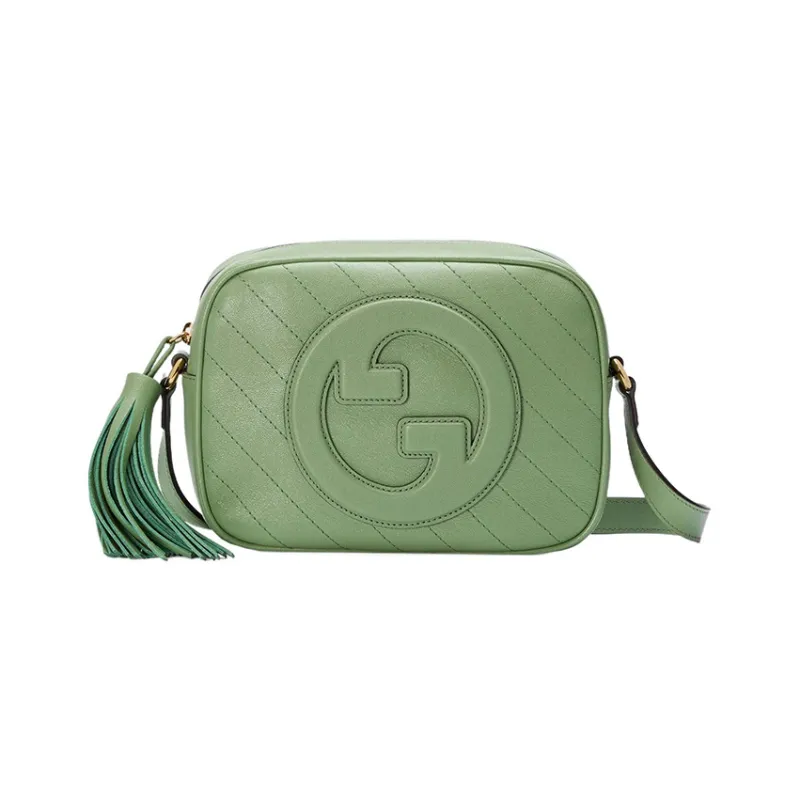 GUCCI Blondie Leather Crossbody Bag, Shoulder Bag Women's Green-0