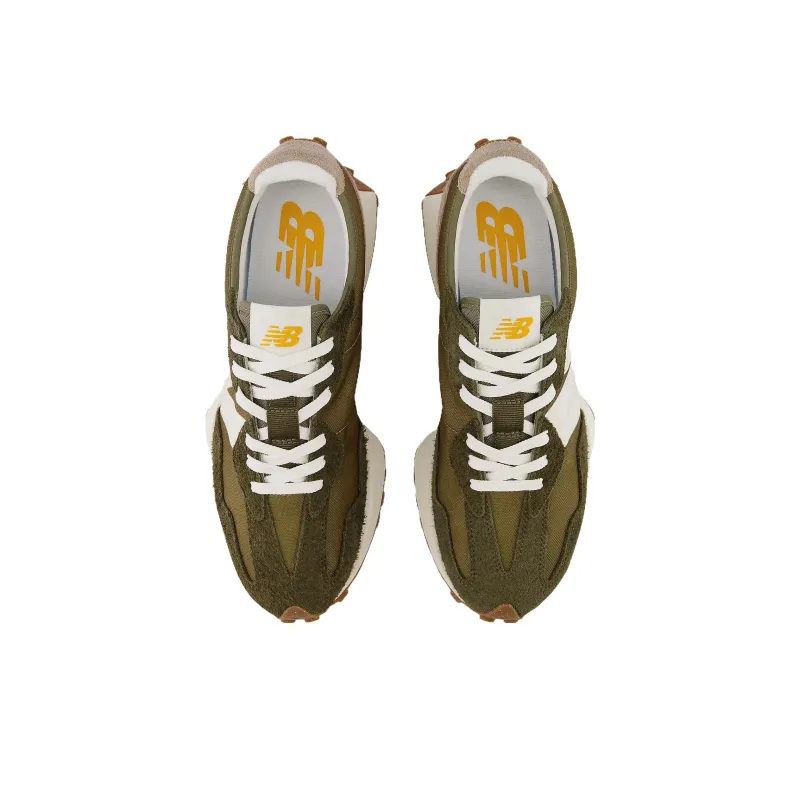 New Balance NB 327 Cushioning, Slip Resistant, And Abrasion Resistant Low Top Running Shoes Unisex Green White-3