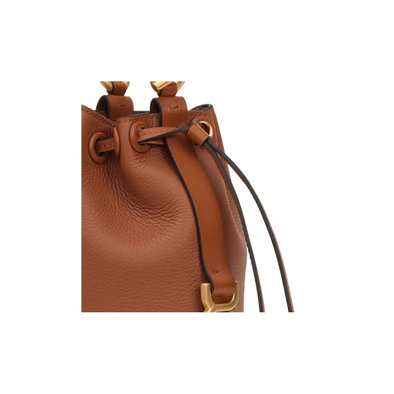 Chloe Grain Calfskin Shoulder Bag, Crossbody Bag Extra Mini Women's Brown Yellow-3