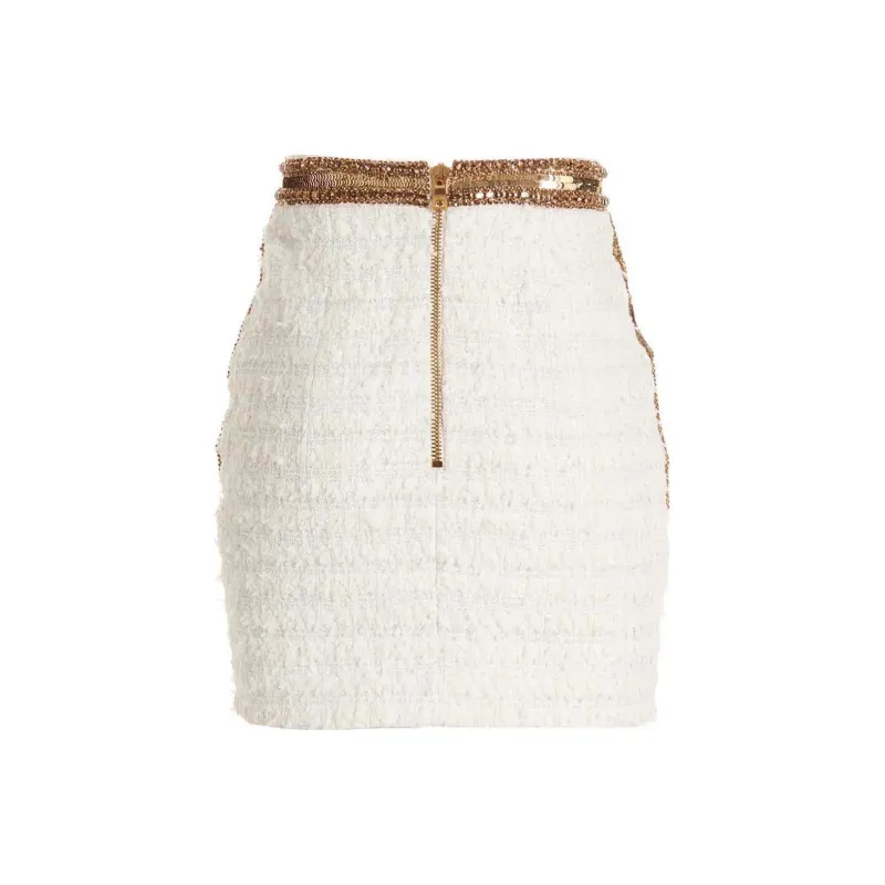 BALMAIN Sequin embellished Tweed Skirt-1