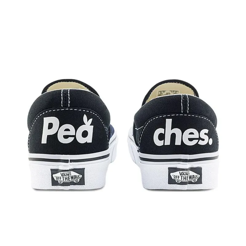 Slip On Peaches. One Universe X Classic Vans 'Black True White'-4