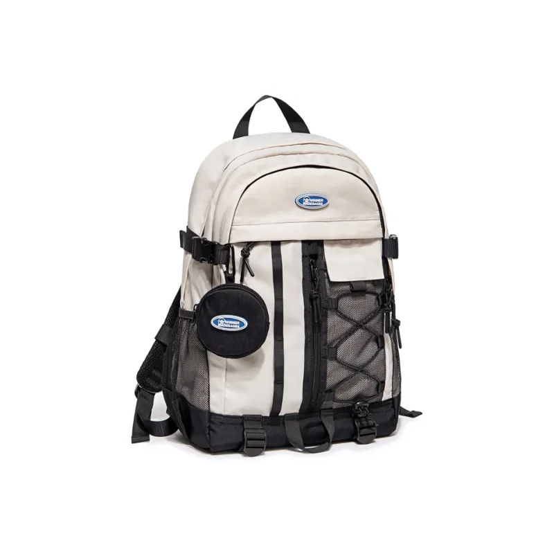 WINNER Polyester Backpack Large Size Unisex Ecru/Light Gray/Light Blue-8