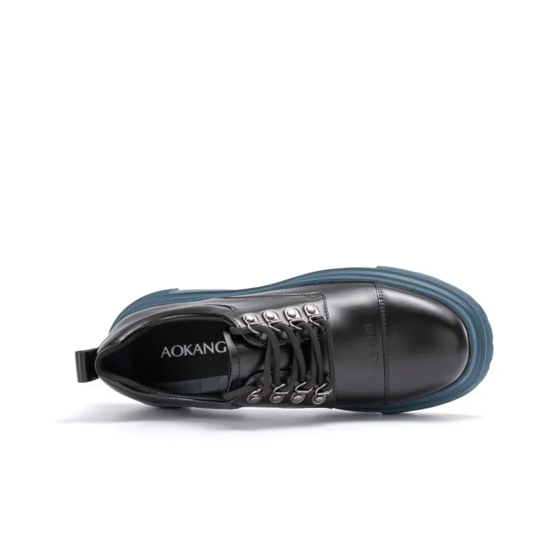AOKANG Platform Shoes 4.1cm Women's Black Blue-3