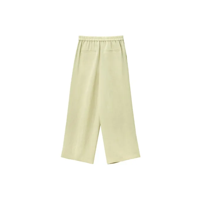 OVV Suit Trousers Women's Khaki Green Solid Color 08-1