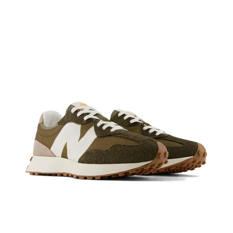 New Balance NB 327 Cushioning, Slip Resistant, And Abrasion Resistant Low Top Running Shoes Unisex Green White-2