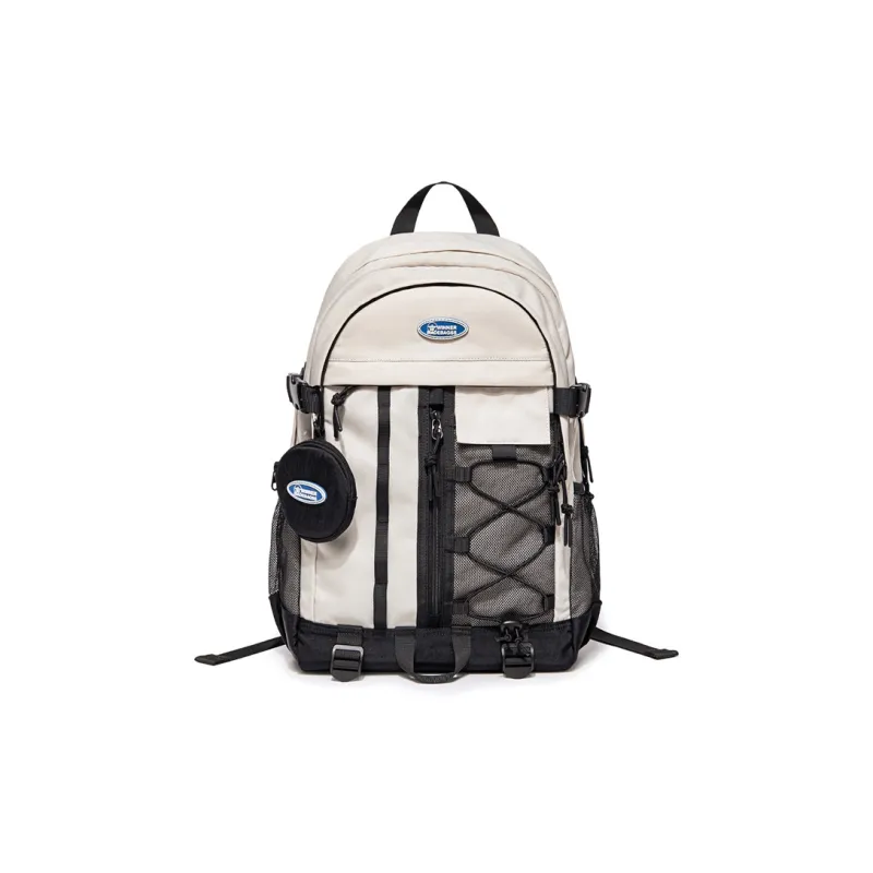 WINNER Polyester Backpack Large Size Unisex Ecru/Light Gray/Light Blue-7