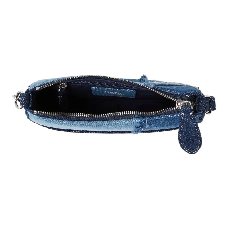 KARL LAGERFELD Amber Valletta Collaboration Cotton Handbag Shoulder Bag Women's Blue-2
