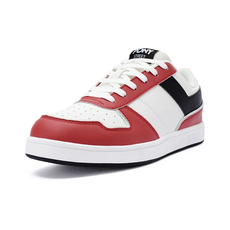 PONY Street Series Low Top Skateboard Shoes Unisex Red White-2