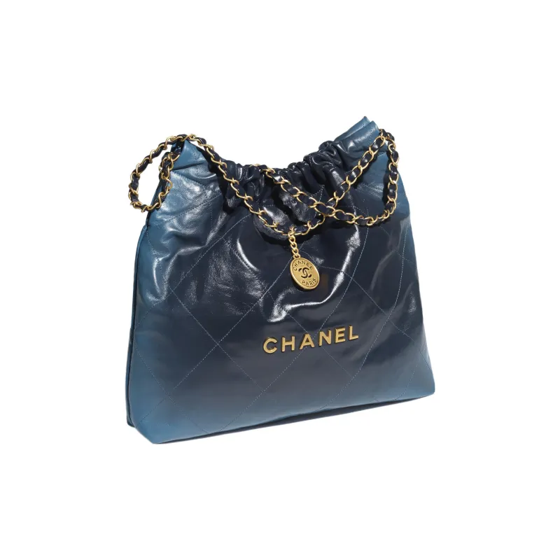 CHANEL 22Bag Bright Calfskin Bucket Bag, Shoulder Bag, Crossbody Bag Mini Women's Gradient Blue-2