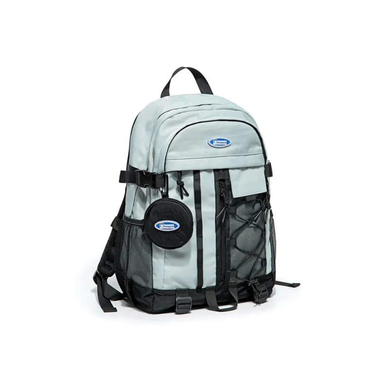 WINNER Polyester Backpack Large Size Unisex Ecru/Light Gray/Light Blue-20