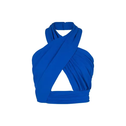 BALMAIN Ruched Halter Neck Crossover Top