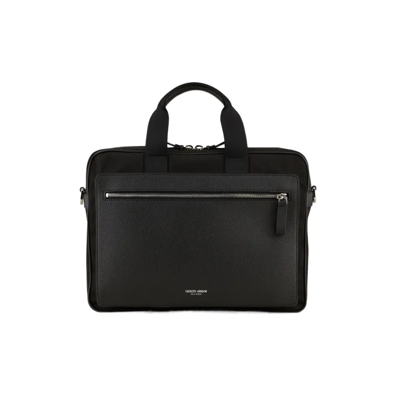 GIORGIO ARMANI Leather And Nylon Briefcases Men's Black-0
