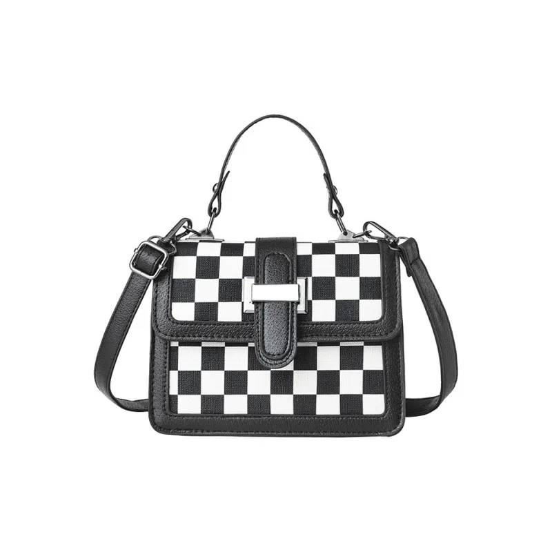 SURELAPTOP PU Small Square Bag, Crossbody Bag Small Size Women's Checkerboard/Houndstooth/Diamond/Print-1