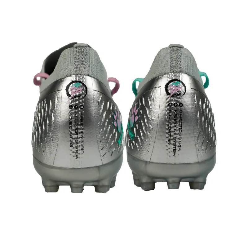 KELME MG Rubber Short Studs Non slip Lightweight Soccer Shoes Unisex Silver-3