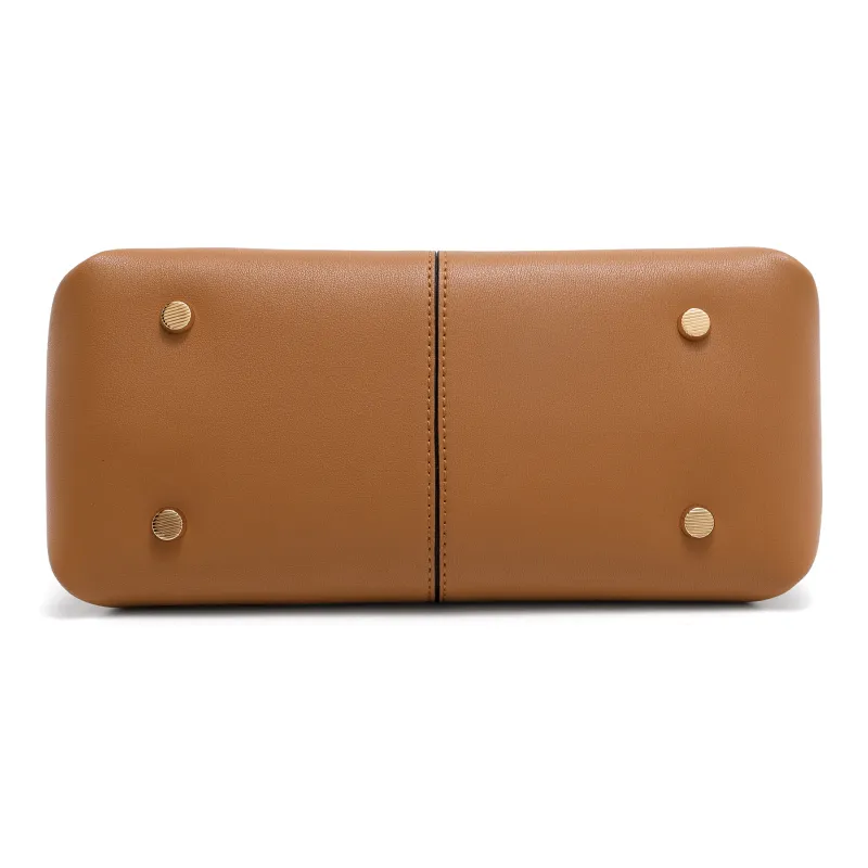 DILAKS Cow Leather Crossbody Handbag Trumpets Women's Caramel Brown-3