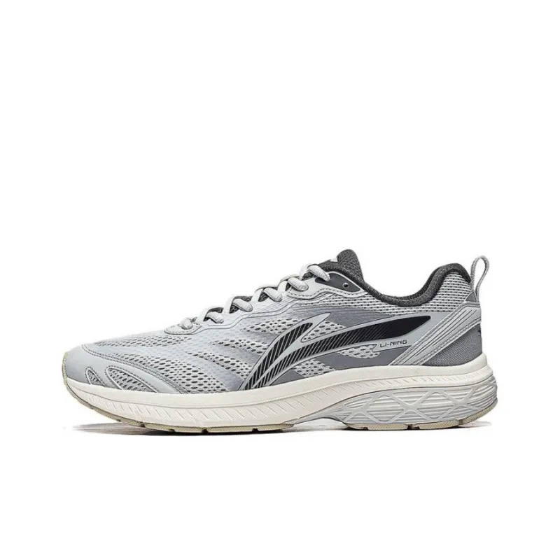 LiNing Shake It Up Anti Slip And Wear Resistant Breathable Low Top Running Shoes Men's Light Smoke Gray-0