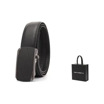 FREE RABBITⅡ Business Belt Matte Automatic Buckle Cow Leather Leather Belts Men's Width  3.5cm