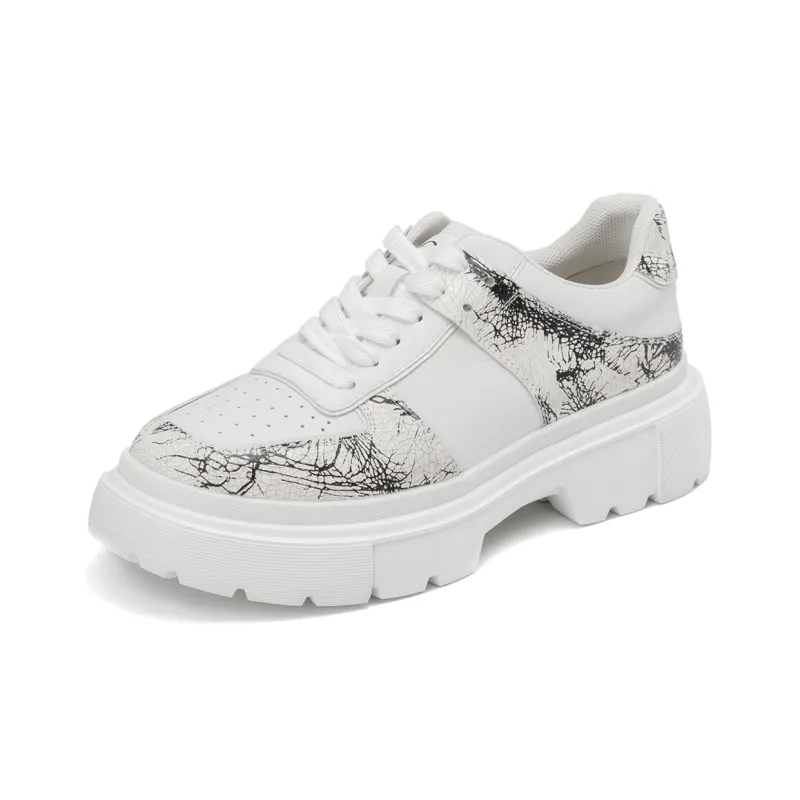 AOKANG Platform Shoes 3cm Women's White Black-1