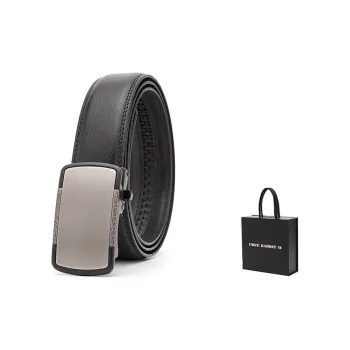 FREE RABBITⅡ Business Belt Trimming Automatic Buckle Cow Leather Leather Belts Men's Width  3.5cm