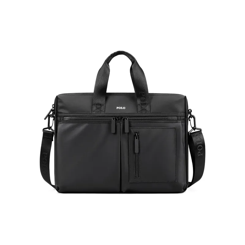 POLO Fabric Briefcases Large Size Men's Gray/Black-5