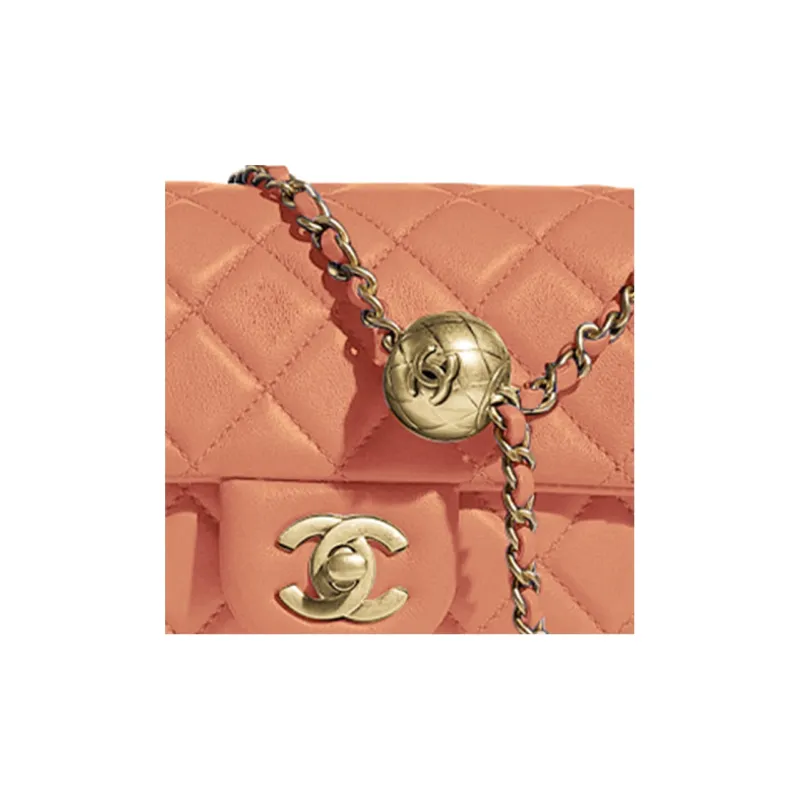 CHANEL 21B Fall Classic Flap CF Leather Shoulder Bag, Crossbody Bag Women's Dried Rose Pink-1