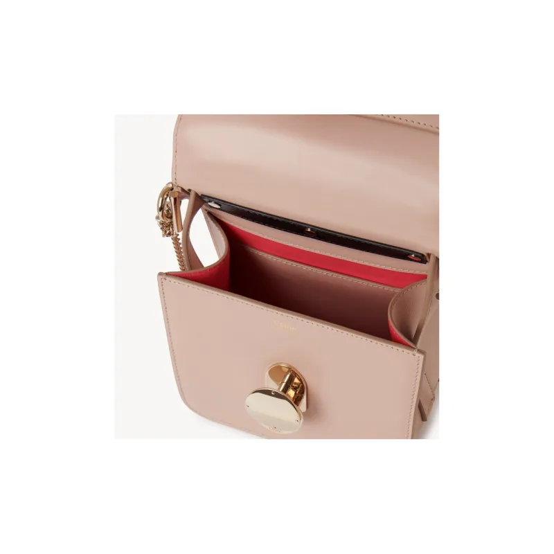 Chloe Calfskin Shoulder Bag Crossbody Bag Handbag Small Size Women's Pink-4