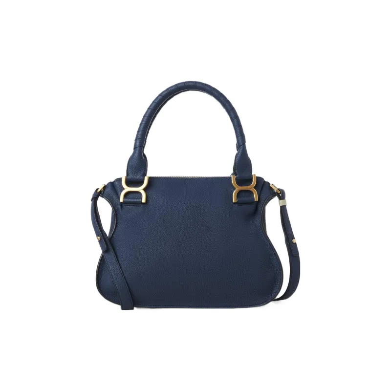 Chloe Marcie Grain Calfskin Shoulder Bag, Crossbody Bag, Handbag Trumpets Women's Marine Blue-1
