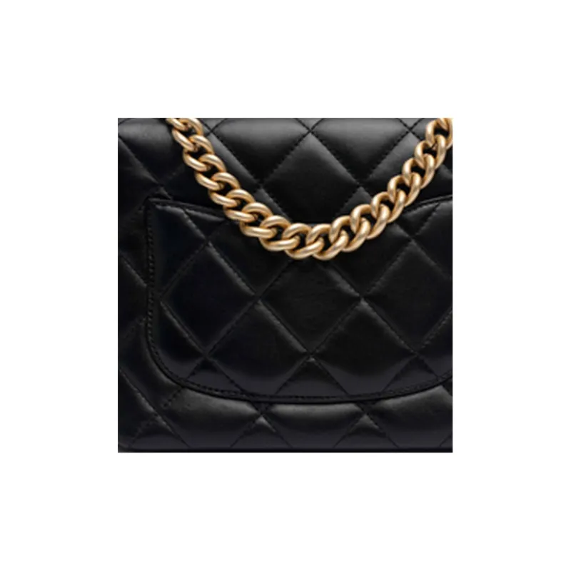 CHANEL Lambskin Flap Bag, Coin Purse, Shoulder Bag, Crossbody Bag Women's Black-3
